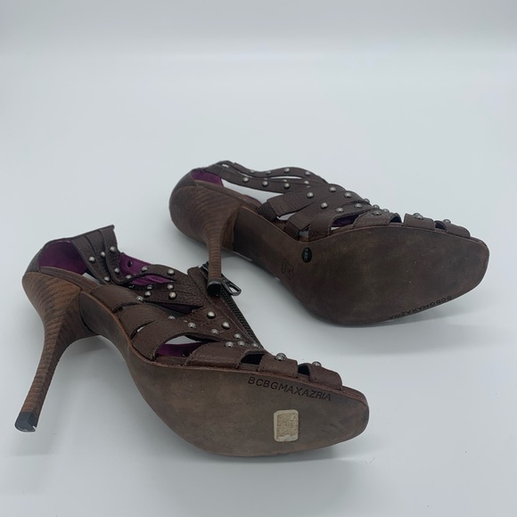 Stunning Vintage Studded Leather and Zipper Heels - Picture 5 of 14
